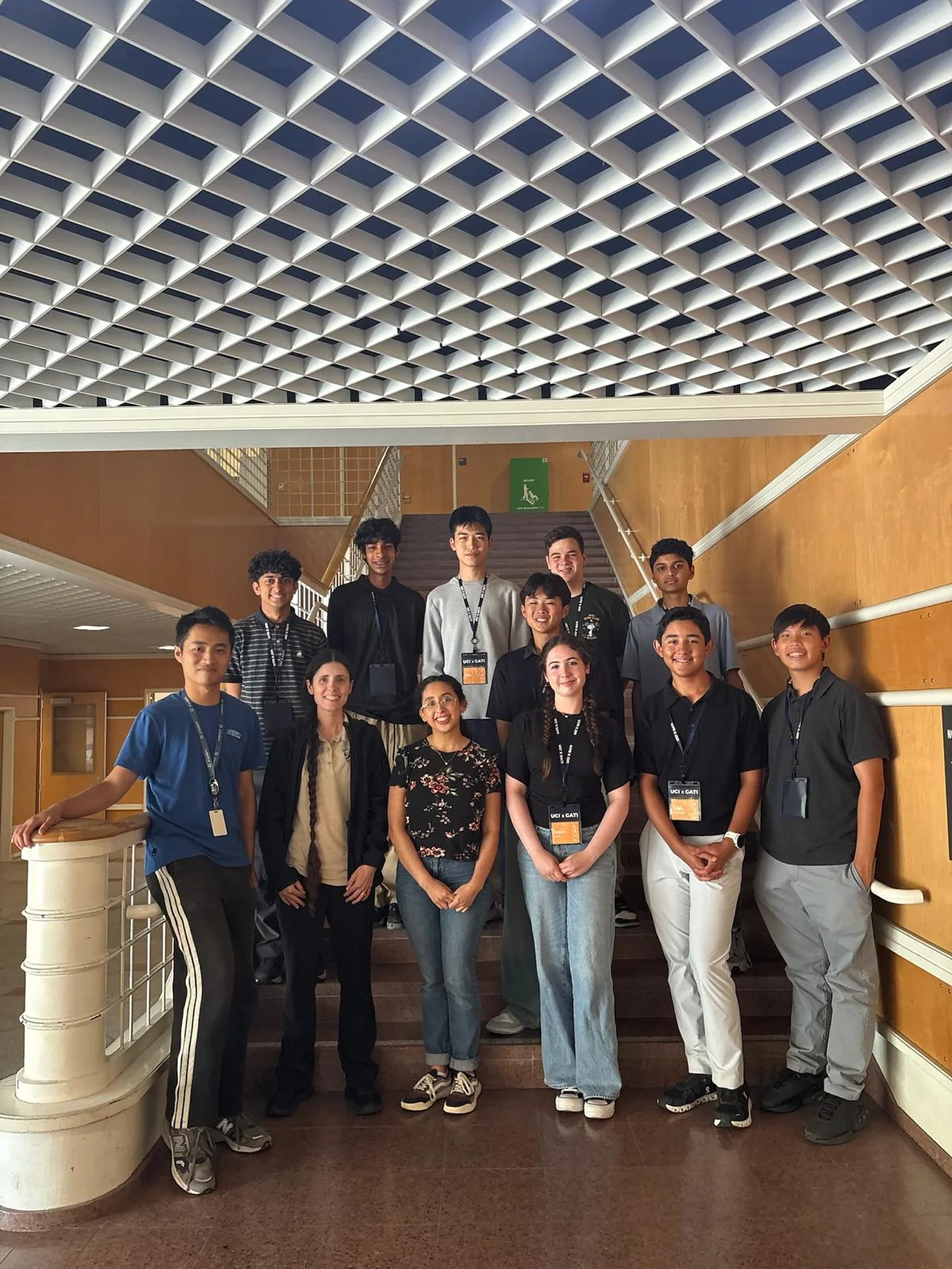 UCI x GATI students and mentors gathered for a group photo on campus.